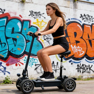 Factory Direct Sales Electric Four-Wheel Scooter Golf Cart Folding Tram Elderly Scooter Long Battery Life Foreign Trade (Qatlanan elektrik skuterlər)