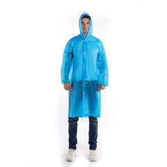 Cross-border payment EVA non-disposable transparent couple's one-piece trench coat travel essential adult raincoat