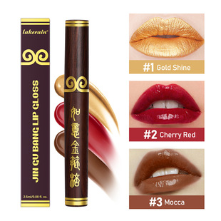 Cross-Border Lakerain Gold Hoop Lip Gloss Moisturizing Glossy Lip Gloss Creative Non-Stick Cup Gold Lipstick