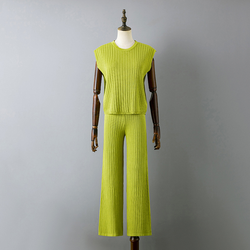 420g Weight Sleeveless Sleeve Length Ice Silk, Viscose Fabric Type Leisure Suit Sets Type Office, Outdoor, Daily Occasion Round Neck Neckline -1 Function Loose Fit Type Solid Color Pattern Summer Season Women's Gender Casual, Basic, Simple Style Style Office Outdoor Daily Women's Casual Basic Simple Style Solid Color Ice Silk Viscose Leisure Suit Pants Sets 15