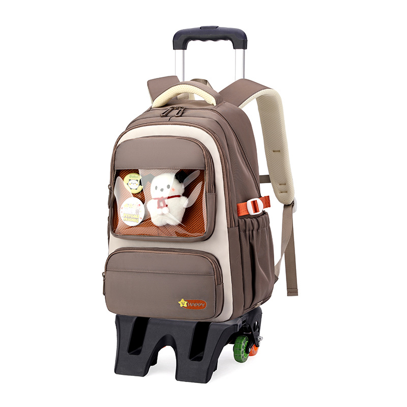 Mochila de tracción de peces naturales para estudiantes de primaria de grado 3 - 6 estudiantes de secundaria de gran capacidad pueden subir escaleras para desmontar la tracción del estudiante