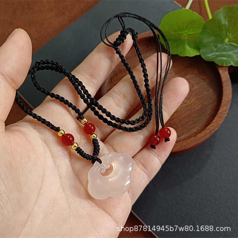 붉은 마노 비드 로프가 있는 Xiangyun 잠금 장치 대형(21*29mm)