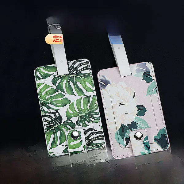Creative color printing aircraft luggage tag can be flexible with buckle PU luggage boarding pass travel writing luggage tag wholesale