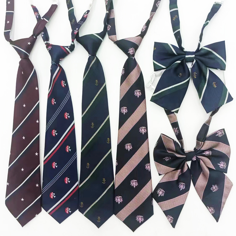 Venta directa de fábrica de pajarita de corbata JK mujer jacquard teñido en hilo nuevo estilo universitario sin corbata Yugen nudo de pajarita