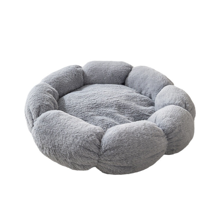 Nuevo nido para mascotas, nido para gatos con forma de pétalo, nido para perros, cama para mascotas universal para cuatro estaciones, nido de flores de felpa cálido, nido redondo