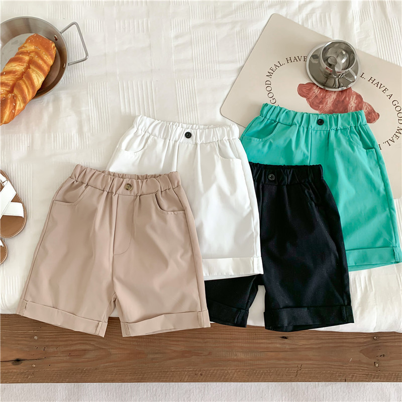 Boys' Summer Shorts Solid Color Casual Pants Kids Boys Baby's Summer Anti-Leg Hot Pants Simple 2023 New Foreign Trade