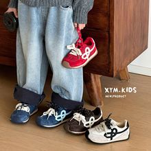2025年冬季新款儿童休闲鞋二棉鞋子韩版洋气加绒轻便男女童阿甘鞋