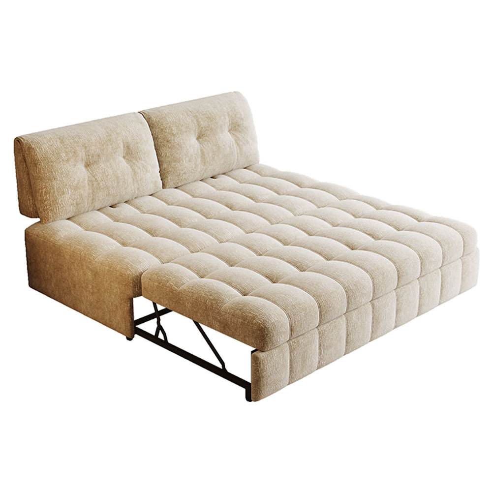 多機能ソファベッド両用折りたたみ学習アパートアームレスパフ生地ソファ昼休みベッド