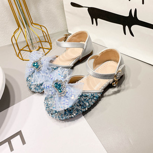 Girls' shoes princess shoes 2024 Summer new children's shoes small leather shoes baby girls' crystal shoes spring and autumn single shoes