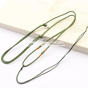 Pendant vintage gem decorative gold braided rope necklace semi-finished DIY jewelry bead chain children bead red rope