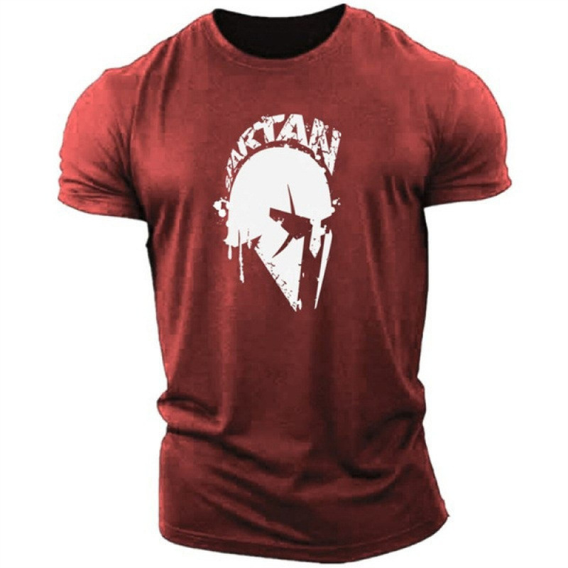 Men's T-Shirt with 3D Print of Spartan Warriors, Summer Round-Neck Short-Sleeve High-Quality Clothing, Loose and Breathable Men's T-Shirt with 3D Print of Spartan Warriors, Summer Round-Neck Short-Sleeve High-Quality Clothing, Loose and Breathable