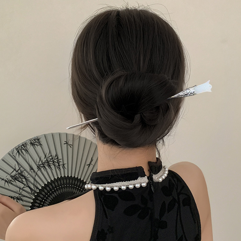 国风新中式铃兰花流苏发簪女高级感古风发钗步摇簪子汉服盘发头饰|undefined