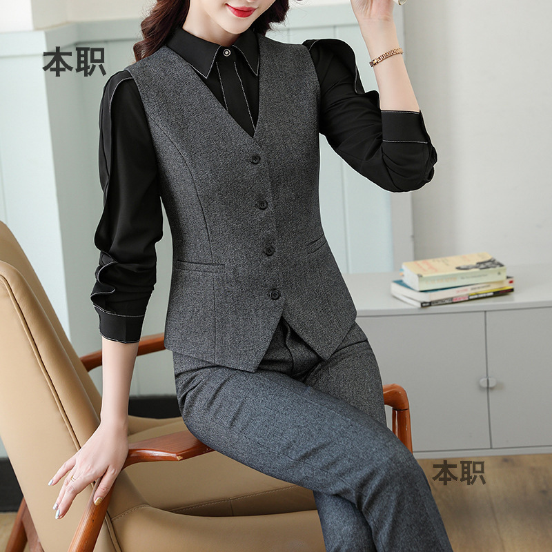 [Business Vest] Autumn Business Wear Women's suit Suit Vest Hotel Front Desk Bank Suit Work Clothes