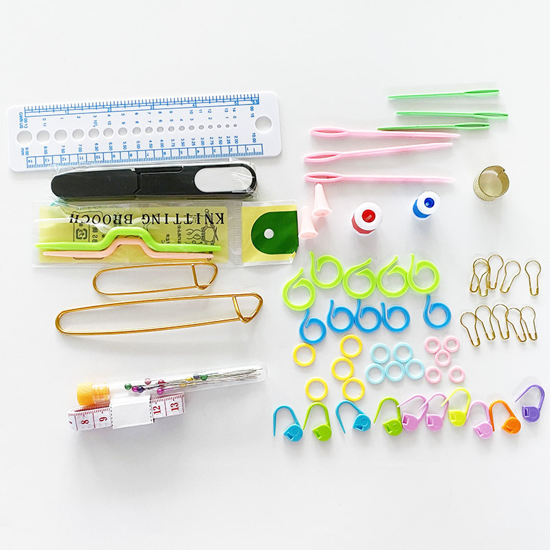 Factory Direct Supply 100-Piece Crochet Kit DIY Sweater Knitting Tools Colorful Aluminum Crochet Multi-Tool Set