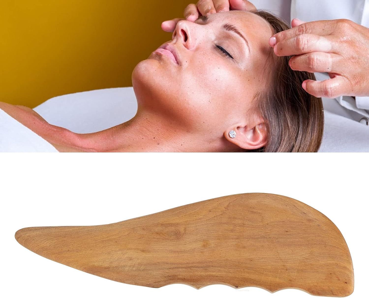 Wooden cosmetic universal massager for face full body