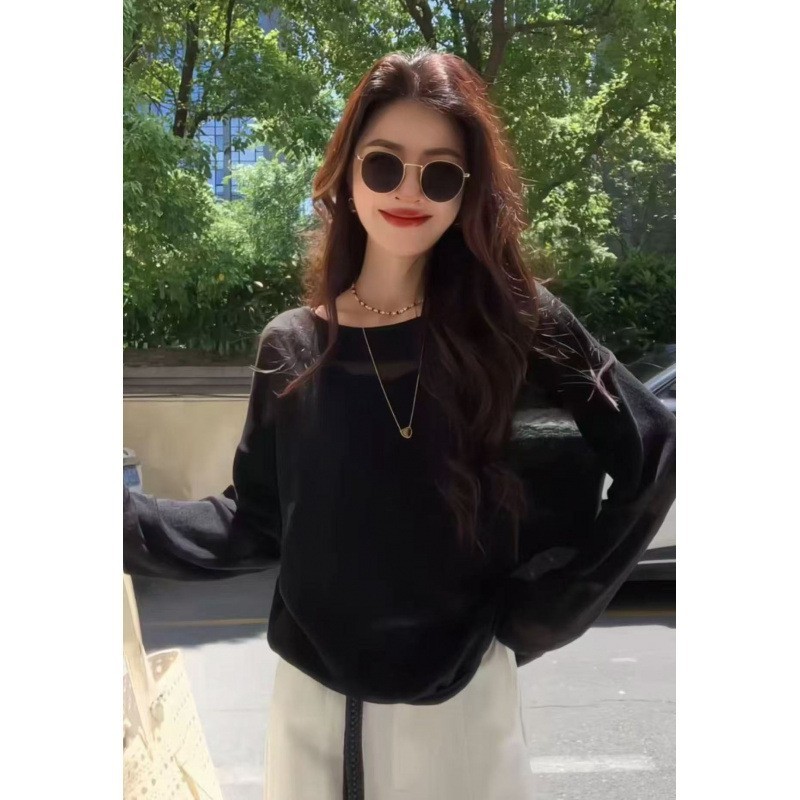 X.ZHEN三角星镂空洋气长袖衣服女纯欲慵懒风上衣高级感独特漂亮女|undefined