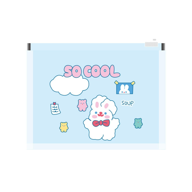Plastic storage bag, waterproof cartoon cute stationery