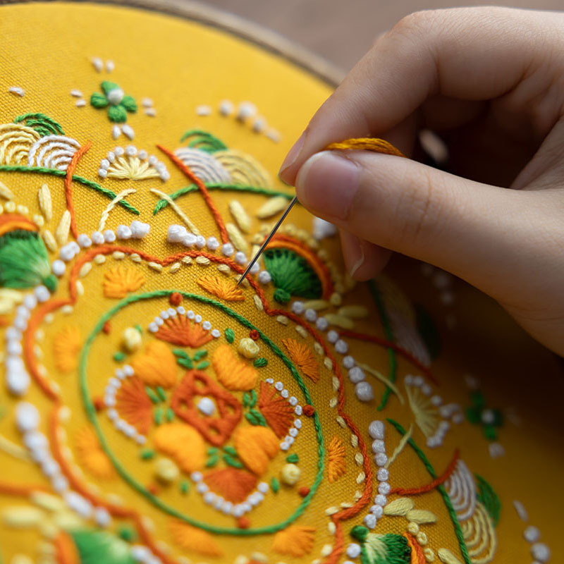 Mandala Bordado Diy Hecho a mano Material de bordado tridimensional europeo Paquete de ropa Bordado Su Bordado Meditación