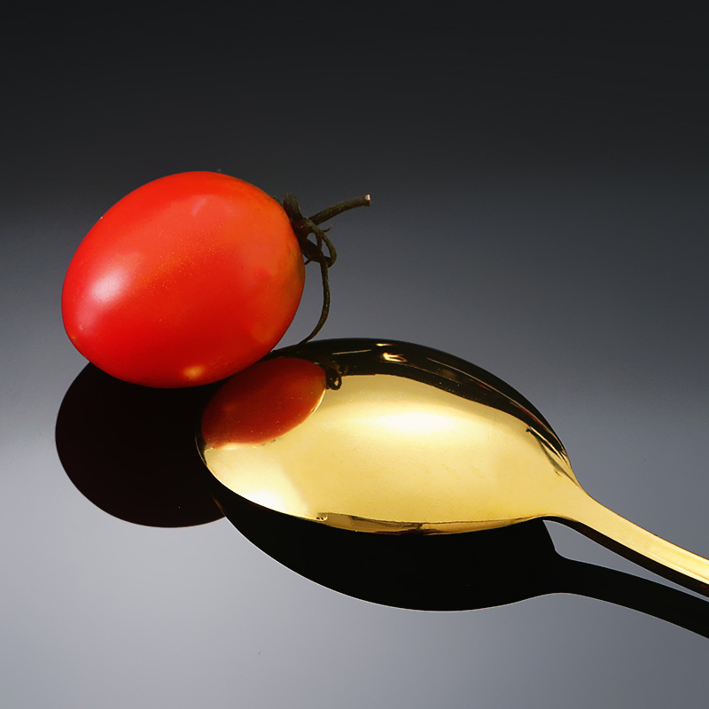 304 cuchara de acero inoxidable tenedor creativo coreano postre cuchara tenedor mango largo mezcla cuchara sopa cuchara filete tenedor imprimible logo