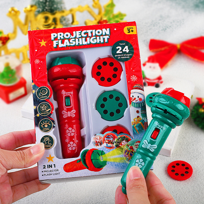 Navidad niños patrón luminoso juguete Navidad dibujos animados proyector linterna Navidad pequeño regalo