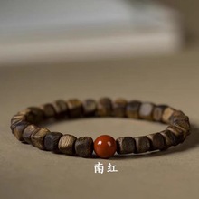 沉香手串糖结方珠九分沉水级6mm沉香手链天然野生绿棋文玩木手链