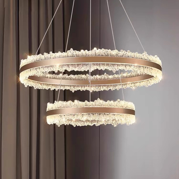 Nuevo diseño de anillo sala de estar dormitorio led lujo modelo de lámpara candelabro italiana sala de luz modelo de sala de lámpara de comedor principal