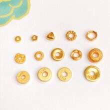 925银配件镀金保色盘缠金隔片跑环气泡圈小隔珠diy隔片材料配饰