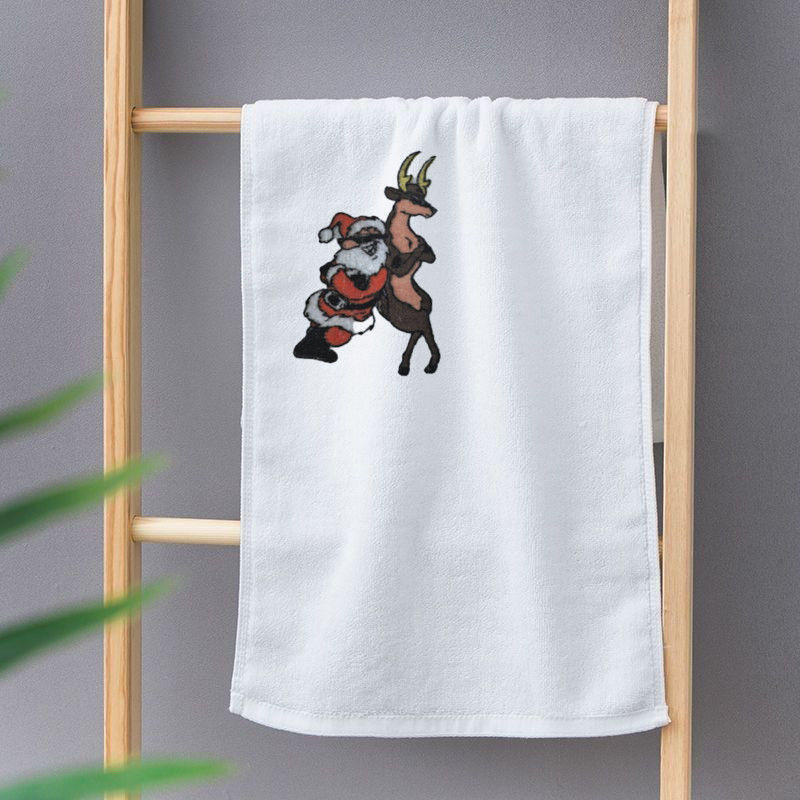 X Cute Christmas Towel Thickeneded White Kidsren's Cartoon Stylish Soft Water-Absorbent Sweat-Absorbent Sports Bath Towel for Men