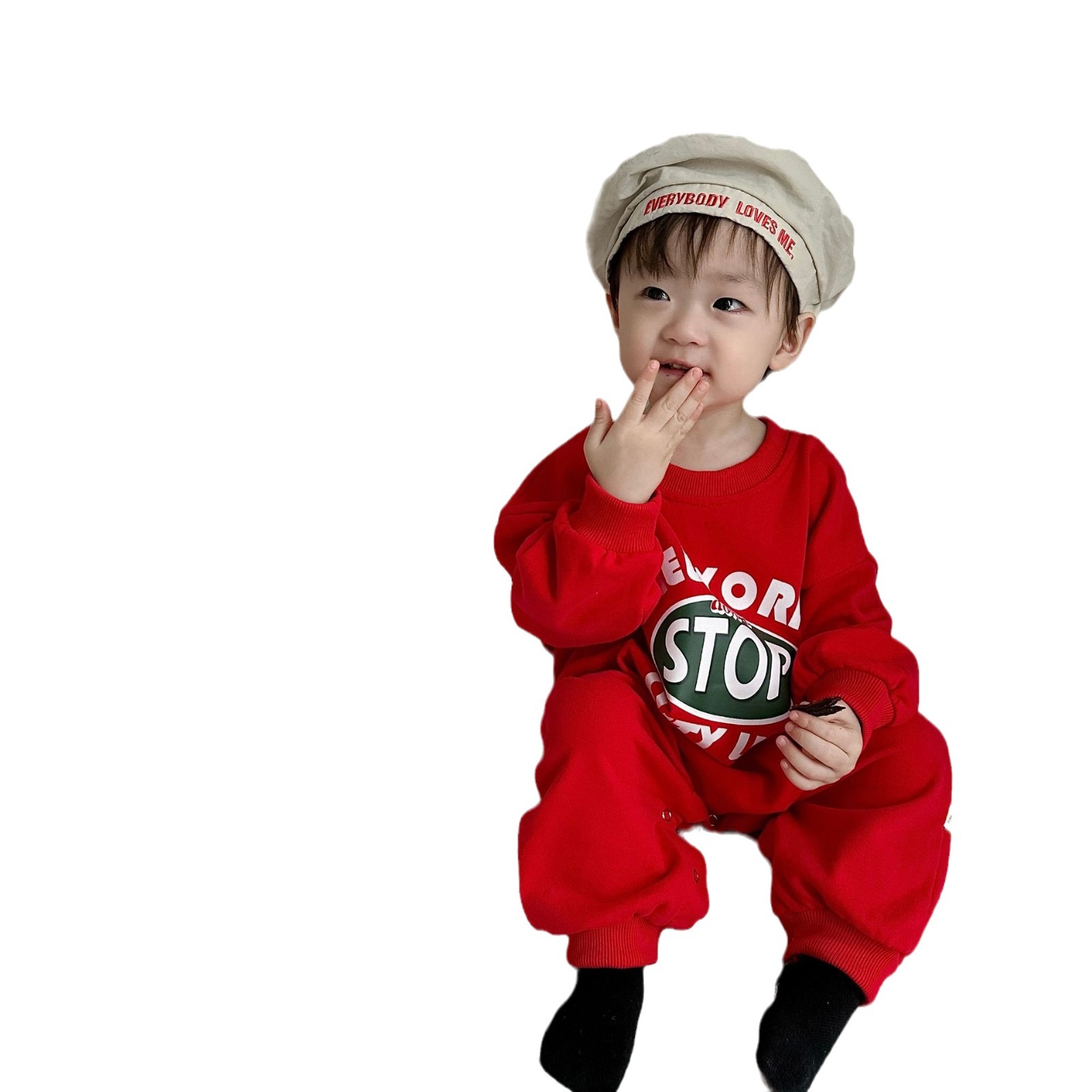 Mameluco con Estampado de Letras para Bebé, Estilo Coreano, Ropa Infantil, Mameluco de Otoño para Bebé, Ropa de Otoño para Niños, Mameluco de Manga Larga para Niños