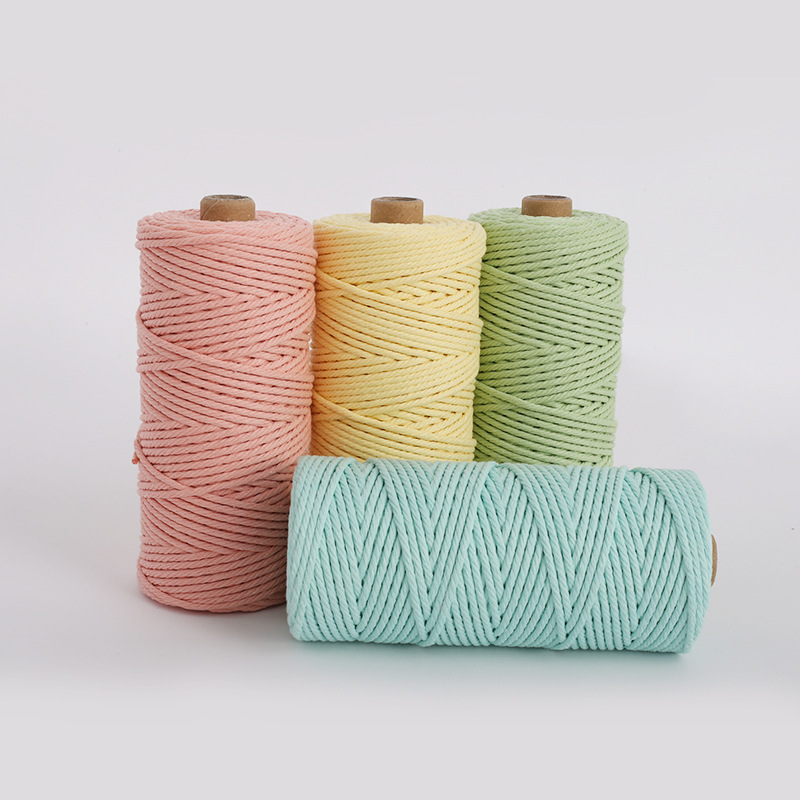 夏日色系合股棉线绳4色可选棉绳棉线手工diy编织挂毯材料装饰棉绳