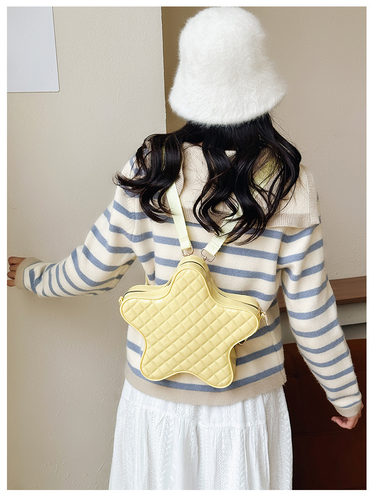 2025 New style fashionable star Backpack, diamond-shaped PVC jelly bag, fresh and sweet campus ladies' backpack undefined