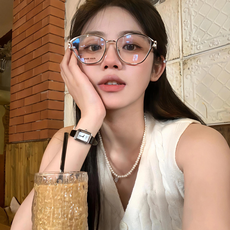 小红书猫眼眼镜女vmu53uv素颜金丝多边形高级感方圆脸近视眼镜框|undefined