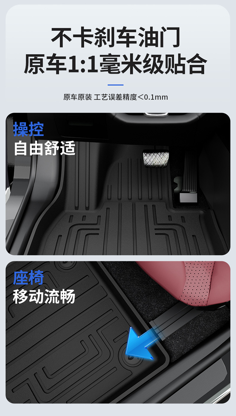 Suitable for Hongqi H6, HS3, HS5, HS6, PHEV, E-QM5, special colorful TPE car floor mats and trunk mat
