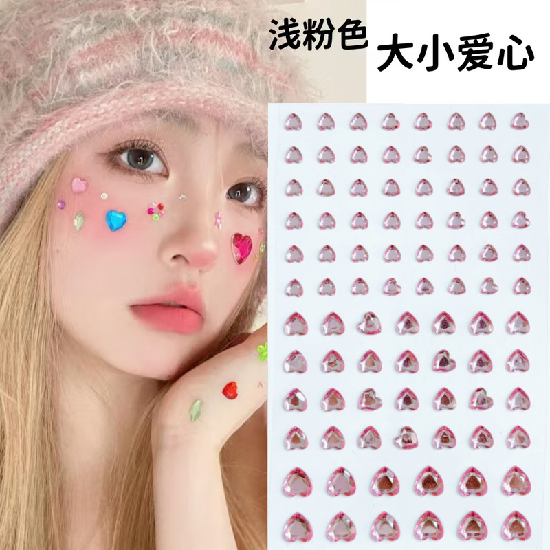 New Concert Should Aid DIY Eye Patch Face Pink Color Black Size Love Heart Valentine's Day Diamond