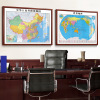 China Map Hanging picture 2022 new edition Poster world Map metope Decorative painting Office solid wood Mounting