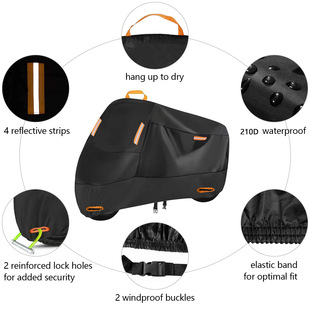 Cross-border in stock Motorcycle Dust Cover Amazon Four Seasons Rain-proof Sun-proof Reflective Strip Battery Electric Car X20