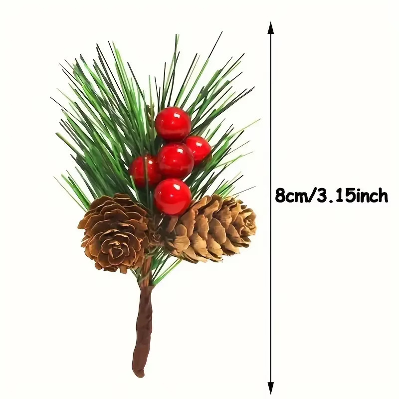 松針ミニクリスマスツリー部品ギフトボックス装飾シミュレーション花クリスマス装飾アクセサリー松果松針|undefined