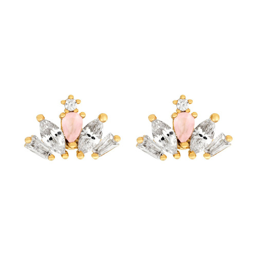 ins hot style earrings golden ice cream element colored zircon earrings Dongdaemun new jewelry zircon earrings for women