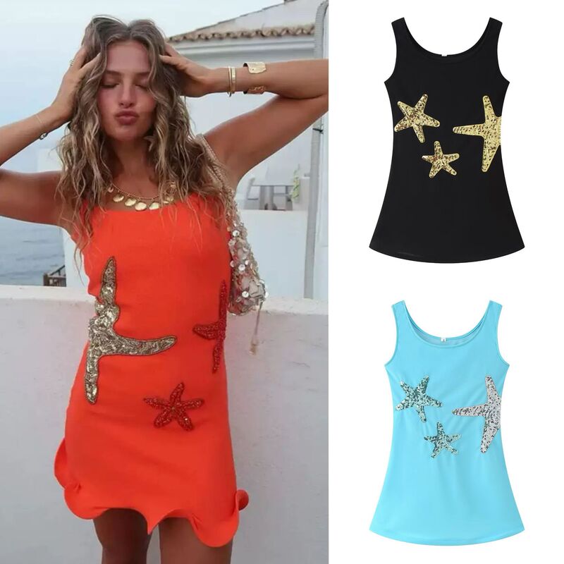 Za Aliexpress Popular Cross-Border European and American Style Women's Clothing Za Summer New Fashion Sequin Embroidered Mini Dress