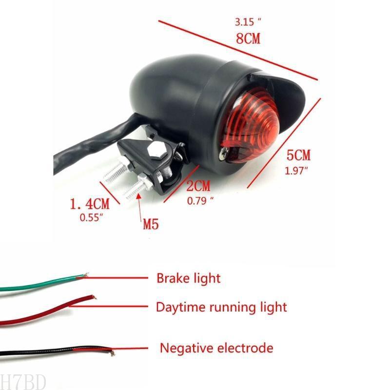 Motorcycle Accessories Retro Modified Tail Light Cruise Prince Motorcycle Metal Round Small Tail Light Brake Light Led Universal