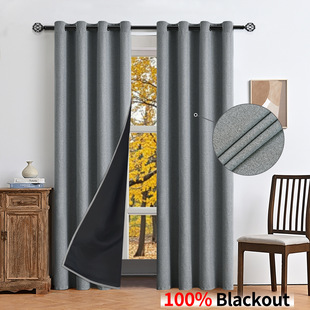 Amazon Cross-Border Imitation Hemp Hemp Black Bottom Full Blackout Curtains Living Room Bedroom Sun Protection Curtains Shein Dropshipping