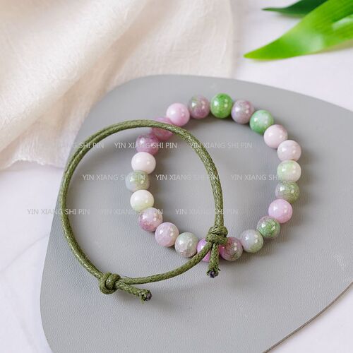 Pink and purple crystal bracelets for women, wholesale, finger-wrapping, soft-text and beads, student decompression discs, gradient bestie bracelets for men