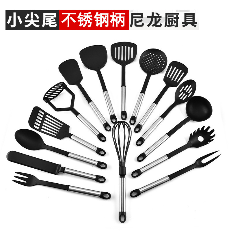 工厂直供尼龙厨具不粘锅煎铲汤勺更意粉爪烹饪勺铲尼龙厨具套装|undefined