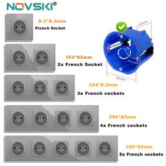 フランス式ヨーロッパ標準ソケット82 * 82mmヨーロッパ標準ヨーロッパ式標準電源16a強化ガラスソケットパネル