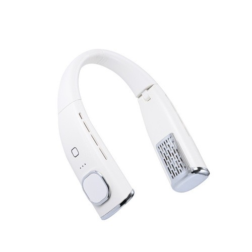 New foldable neck fan with long-lasting battery, leafless design for lazy people, portable and silent USB charging fan