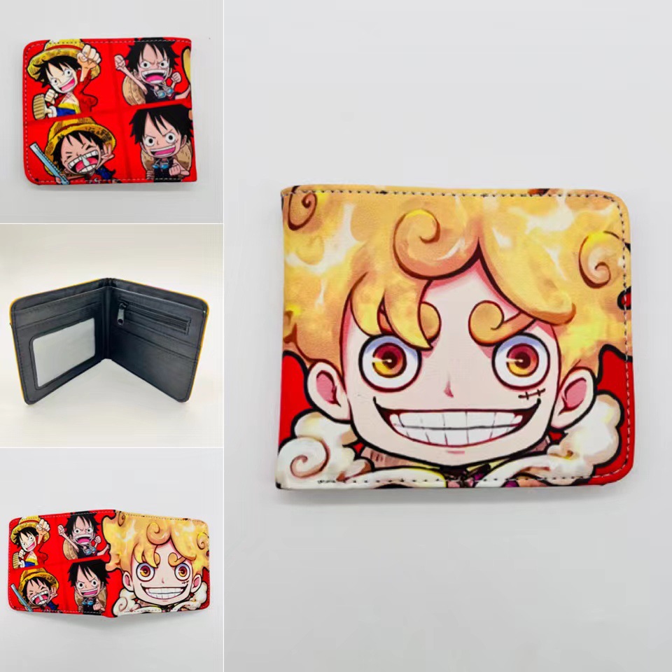 One Piece One Piece Cartera de dibujos animados japoneses Luffy Choba Solon plegable estudiantes PU cartera de cuero corta