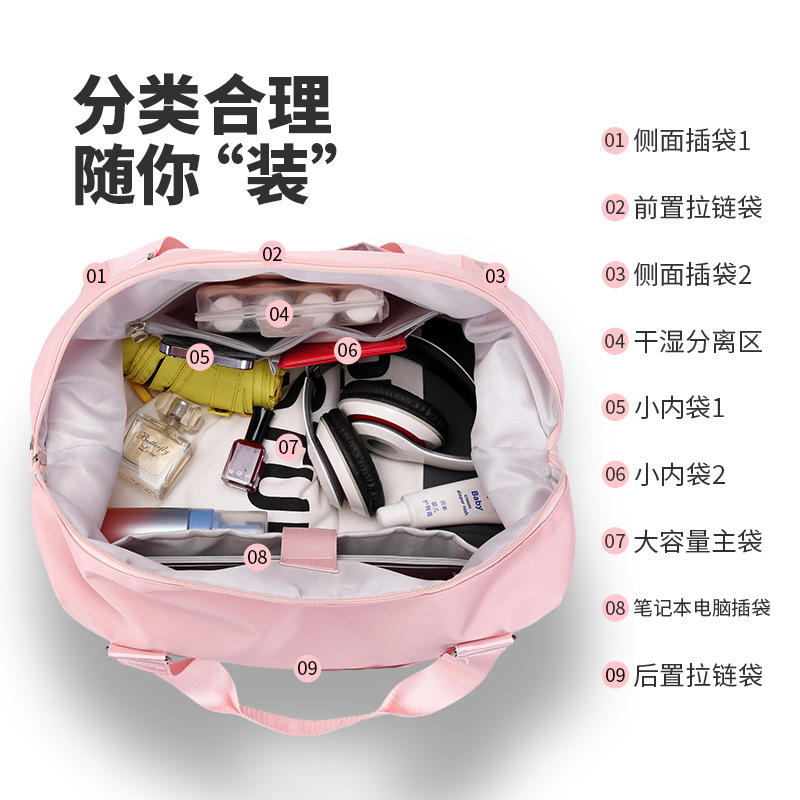 Nueva bolsa de viaje bolsa de fitness bolsa de equipaje bolsa de deporte bolsa de viaje bolso de gran capacidad bolsa de Yoga de alto sentido