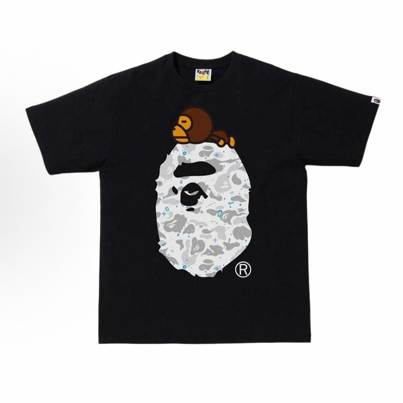 Cross-Border Foreign Trade Wholesale Bape Trendy Brand Ape Head Heavyweight Pure Cotton Short-Sleeve Shark Monkey Unisex T-Shirt Top Cross-Border Foreign Trade Wholesale Bape Trendy Brand Ape Head Heavyweight Pure Cotton Short-Sleeve Shark Monkey Unisex T-Shirt Top