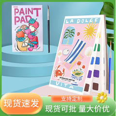 MiniWatercolorPaintPad 英語塗り絵 フルーツ塗り絵 在庫あり 卸売 水彩画 輸出入