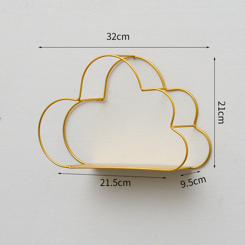 Estante Decorativo de Pared de Hierro y Madera Estilo Nórdico para Sala de Estar